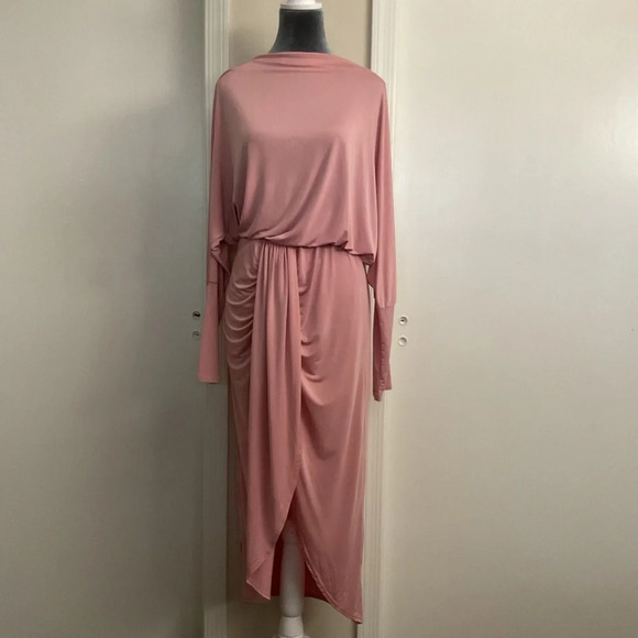 ❤️ Long Sleeve Dressy Tulip Skirt Knee Length Dress - Picture 2 of 6